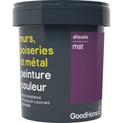 Peinture résistante murs, boiseries et métal GoodHome violet Shizuoka mat 0,75L