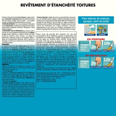 Peinture revêtement d'étanchéité toitures fortement élastique Julien mat rouge brique 0,75L