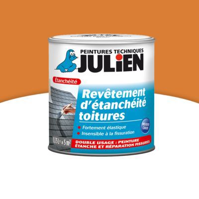 Peinture revêtement d'étanchéité toitures fortement élastique Julien mat terre cuite 0,75L