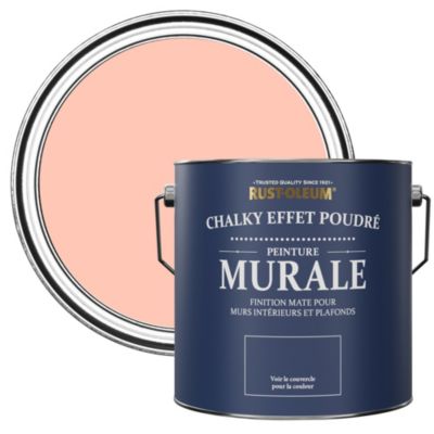 Peinture Rose Corail pour Murs et Plafonds mat profond Chalky - RUST-OLEUM - Étoile de mer 2,5L