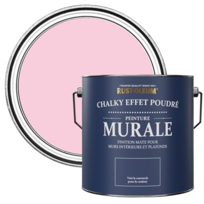 Peinture Rose pour Murs et Plafonds mat profond Chalky - RUST-OLEUM - Bonbon 2,5L