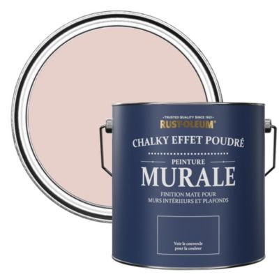 Peinture Rose pour Murs et Plafonds mat profond Chalky - RUST-OLEUM - Champagne Rosé 2,5 L
