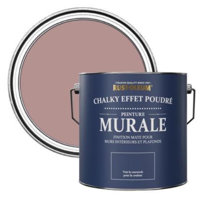 Peinture Rose pour Murs et Plafonds mat profond Chalky - RUST-OLEUM - Coup de Cœur 2,5L