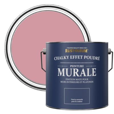 Peinture Rose pour Murs et Plafonds mat profond Chalky - RUST-OLEUM - Rose Antique 2,5 L