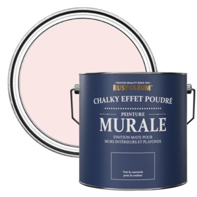 Peinture Rose pour Murs et Plafonds mat profond Chalky - RUST-OLEUM - Vanille Fraise 2,5 L