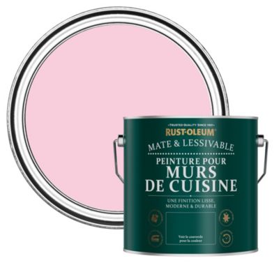 Peinture Rose Résistante aux projections et lessivable pour Murs de Cuisine, Mate - RUST-OLEUM - Bonbon 2,5 L