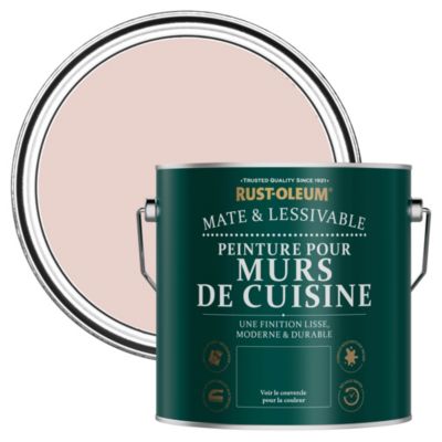 Peinture Rose Résistante aux projections et lessivable pour Murs de Cuisine, Mate - RUST-OLEUM - Champagne Rosé 2,5 L