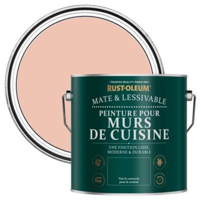 Peinture Rose Résistante aux projections et lessivable pour Murs de Cuisine, Mate - RUST-OLEUM - Corail 2,5 L