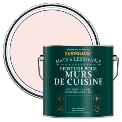 Peinture Rose Résistante aux projections et lessivable pour Murs de Cuisine, Mate - RUST-OLEUM - Vanille Fraise 2,5 L