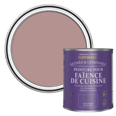 Peinture Rose Résistante à l'eau pour Faïence de Cuisine, Finition Satinée - RUST-OLEUM - Coup de Cœur 750ml