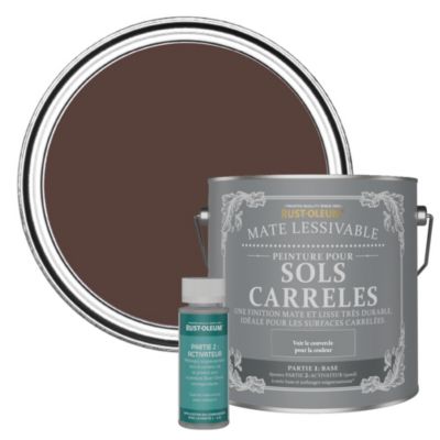 Peinture Rouge Lessivable pour Sols Carrelés, Finition Mate - RUST-OLEUM - Valentina 2,5L