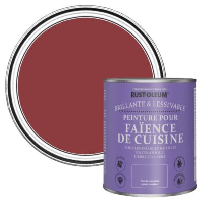 Peinture Rouge pour Faïence de Cuisine, Brillant - RUST-OLEUM - Bordeaux 750ml