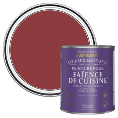 Peinture Rouge pour Faïence de Cuisine, Satin - RUST-OLEUM - Bordeaux 750ml