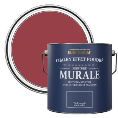 Peinture Rouge pour Murs et Plafonds mat profond Chalky - RUST-OLEUM - Soho 2,5 L