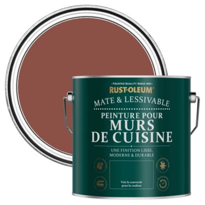 Peinture Rouge Résistante aux projections et lessivable pour Murs de Cuisine, Mate - RUST-OLEUM - Rouge Brique 2,5 L