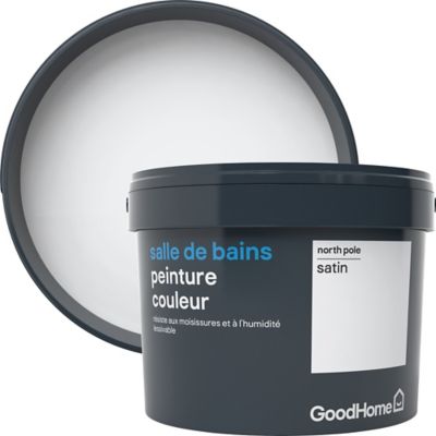 Peinture salle de bains GoodHome blanc North Pole satin 2,5L