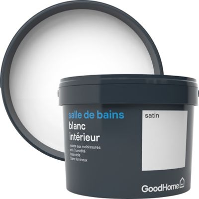 Peinture salle de bains GoodHome blanc satin 2,5L
