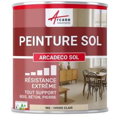 Peinture Sol ARCADÉCO  : béton, bois, lino, parquet, ragréage Ivoire Clair - RAL 1015 - 1 kg - ARCANE INDUSTRIES