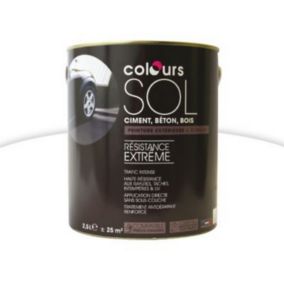 Peinture sol Colours Premium blanc satin 2,5L