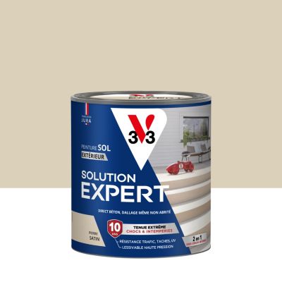 Peinture sol extérieur beige pierre satin V33 Solution Expert 0.5 L