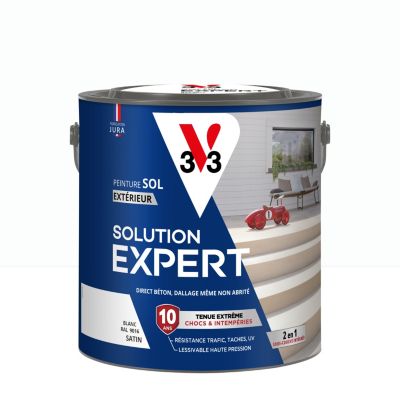 Peinture sol extérieur blanc satin V33 Solution Expert 2.5 L