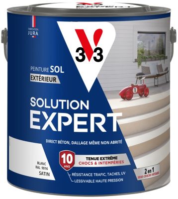 Peinture sol extérieur blanc satin V33 Solution Expert 2.5 L