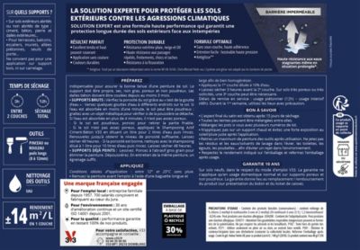 Peinture sol extérieur blanc satin V33 Solution Expert 2.5 L