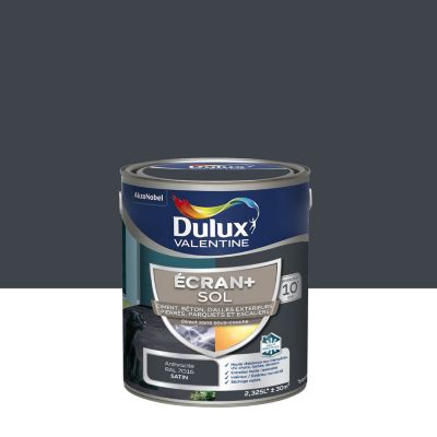 Peinture sol extérieur gris anthracite satin Dulux Valentine Ecran+ 2.5 L