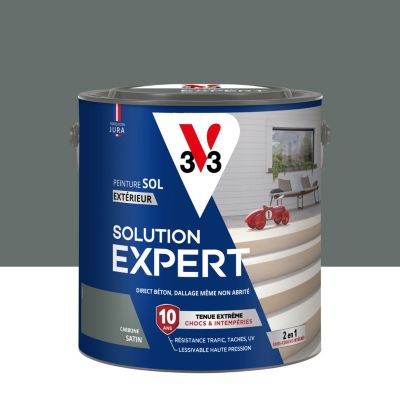 Peinture sol extérieur gris carbone satin V33 Solution Expert 2.5 L
