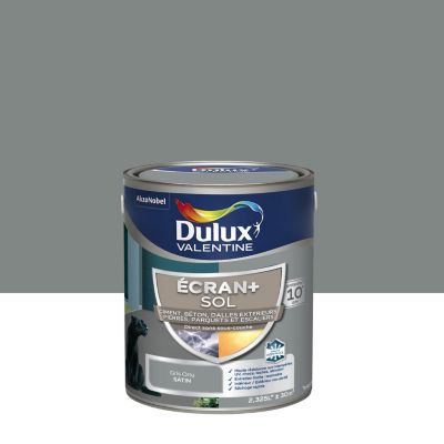 Peinture sol extérieur gris orly satin Dulux Valentine Ecran+ 2.5 L