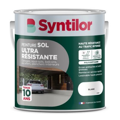 Peinture sol extérieur Ultra résistante blanc satin Syntilor 2.5 L