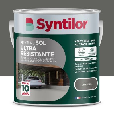 Peinture sol extérieur Ultra résistante gris acier satin Syntilor 2.5 L