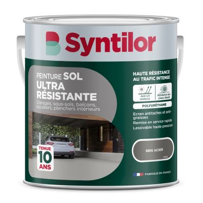 Peinture sol extérieur Ultra résistante gris acier satin Syntilor 2.5 L