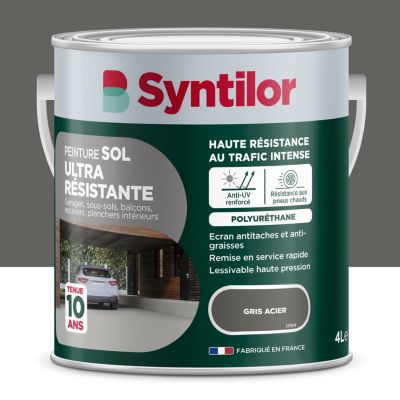 Peinture sol extérieur Ultra résistante gris acier satin Syntilor 4L