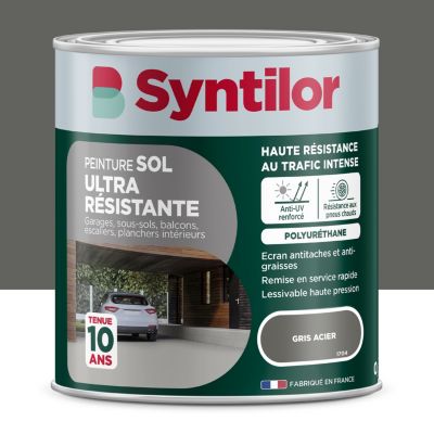 Peinture sol extérieur Ultra résistante gris acier satin Syntilor 500 ml