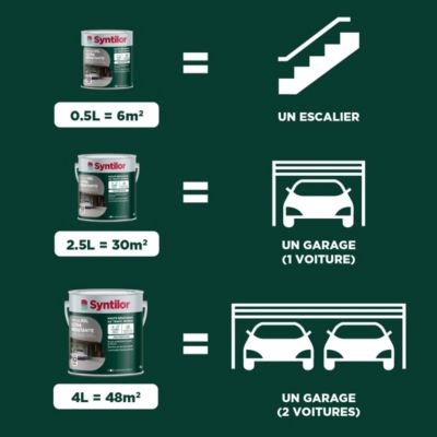 Peinture sol extérieur Ultra résistante gris ardoise satin Syntilor 2.5 L
