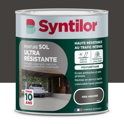 Peinture sol extérieur Ultra résistante gris ardoise satin Syntilor 500 ml