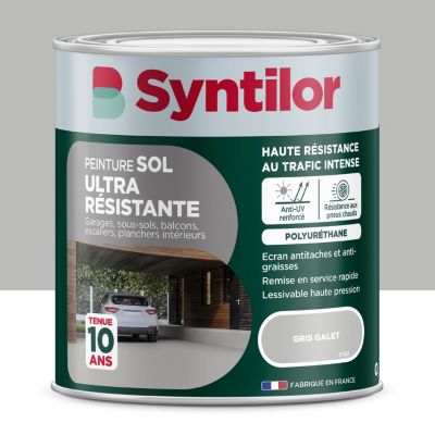 Peinture sol extérieurl Ultra résistante gris galet satin Syntilor 500 ml
