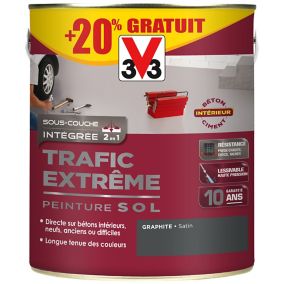 Peinture sol intérieur Trafic Extrême V33 graphite satiné 2,5L + 20% gratuit
