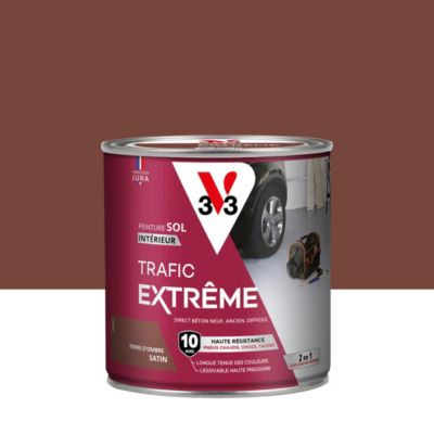 Peinture sol intérieur marron terre ombre satin V33 Trafic Extrême 0.5 L