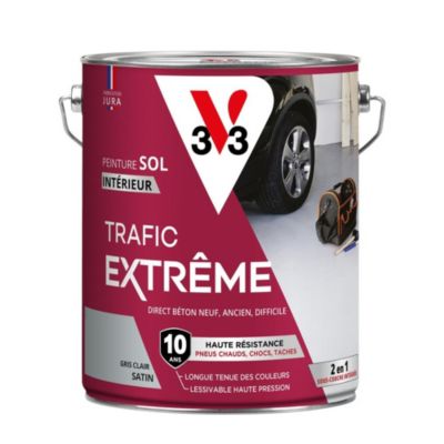 Peinture sol intérieur trafic extrême V33 gris clair satin 5L