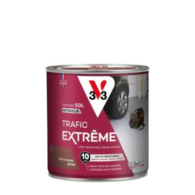 Peinture sol intérieur Trafic Extrême V33 terre ombre satiné 0,5L