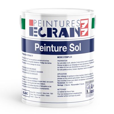 Peinture sol, peinture professionnelle, béton, garage Hydrosol ECRAN77-1-Blanc-Peintures Daniel