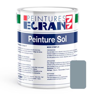 Peinture sol, peinture professionnelle, béton, garage Hydrosol ECRAN77-1-Gris (RAL 7001)-Peintures Daniel