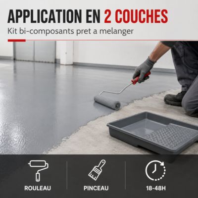 PEINTURE SOL - Résine Epoxy : REVEPOXY TRAFIC INTENSIF Bleu signalisation - RAL 5017 - 5 Kg  - ARCANE INDUSTRIES
