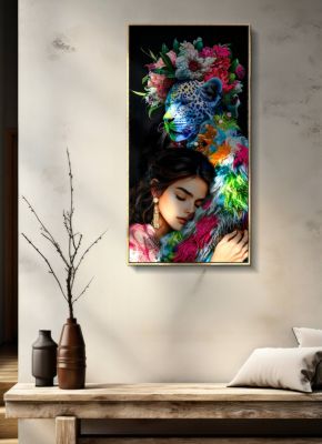 Peinture sur toile laquée avec cadre 52x4x102 cm