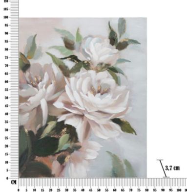 Peinture sur toile multicolore fleurs 80x3,7x100 cm