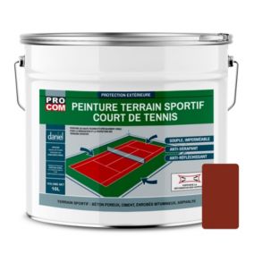 Peinture tennis, peinture terrain de sport, rénovation et protection de terrain sportif PROCOM-10 litres-Rouge tennis (RAL 040 30