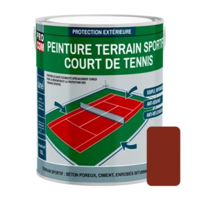 Peinture tennis, peinture terrain de sport, rénovation et protection de terrain sportif PROCOM-2.5 litres-Rouge tennis (RAL 040 30