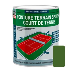 Peinture tennis, peinture terrain de sport, rénovation et protection de terrain sportif PROCOM-2.5 litres-Vert tennis (RAL 130 40